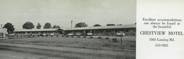 Crestview Motel - 1963 Charlotte High School Yearbook Ad (newer photo)